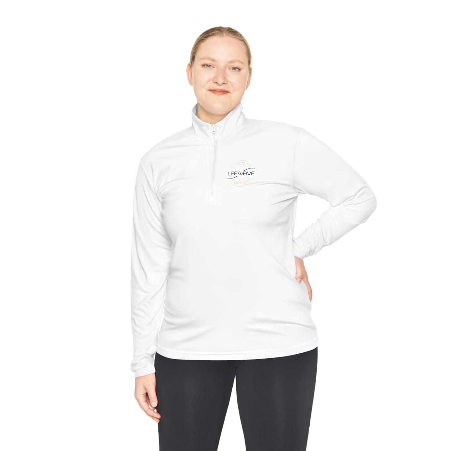 LifeWave Unisex Quarter-Zip Pullover White